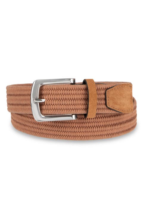 Braided Stretch Suede Belt