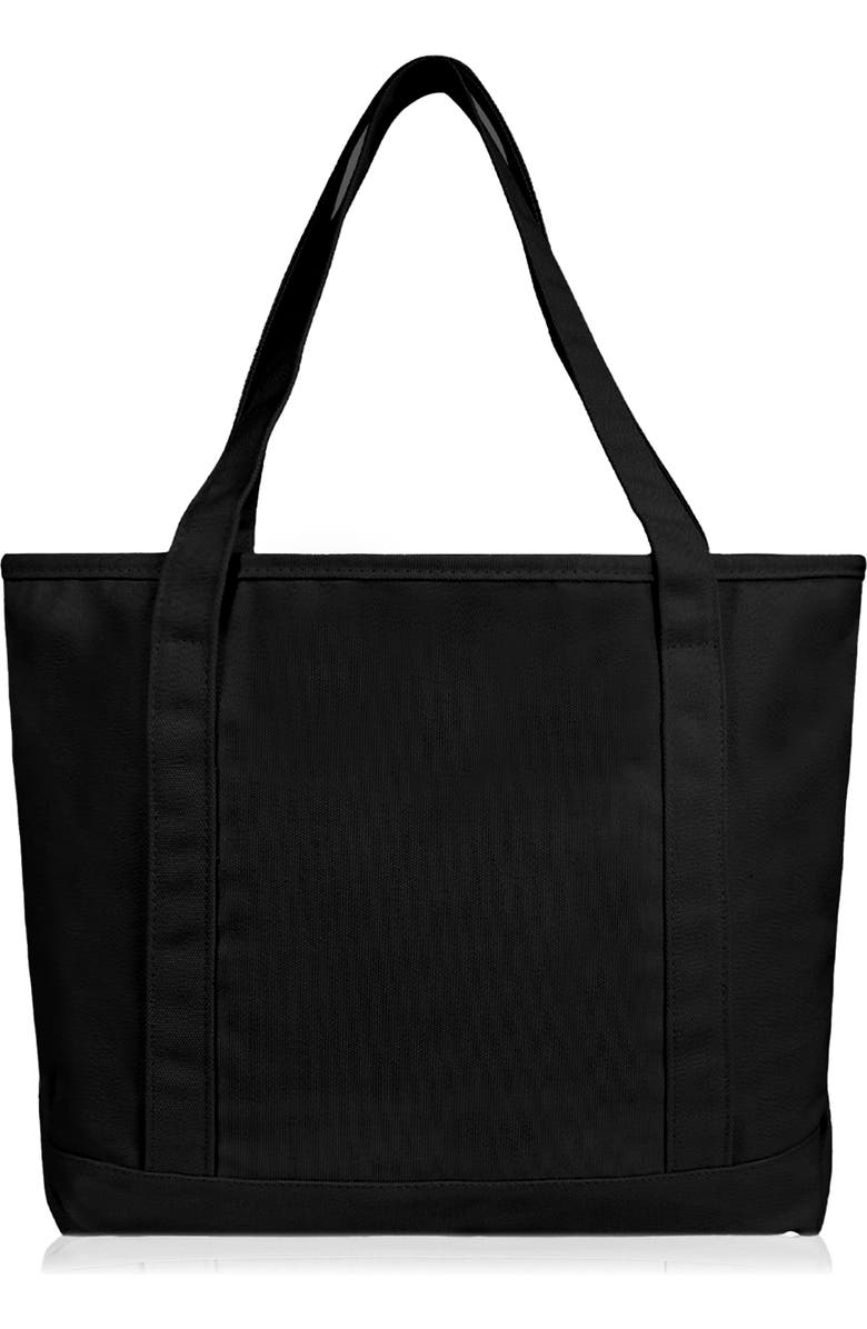 Dalix Ghost 20" Go-To Canvas Tote Bag, Alternate, color, Black
