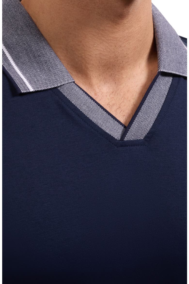 Pima Cotton Johnny Collar Polo, Alternate, color, NAVY