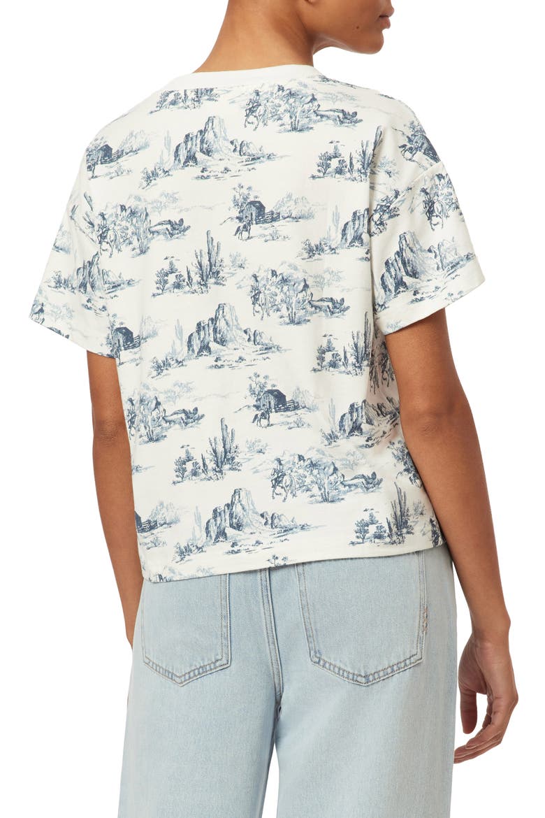 Dyed Boxy Crop Graphic T-Shirt, Alternate, color, BLUE TOILE