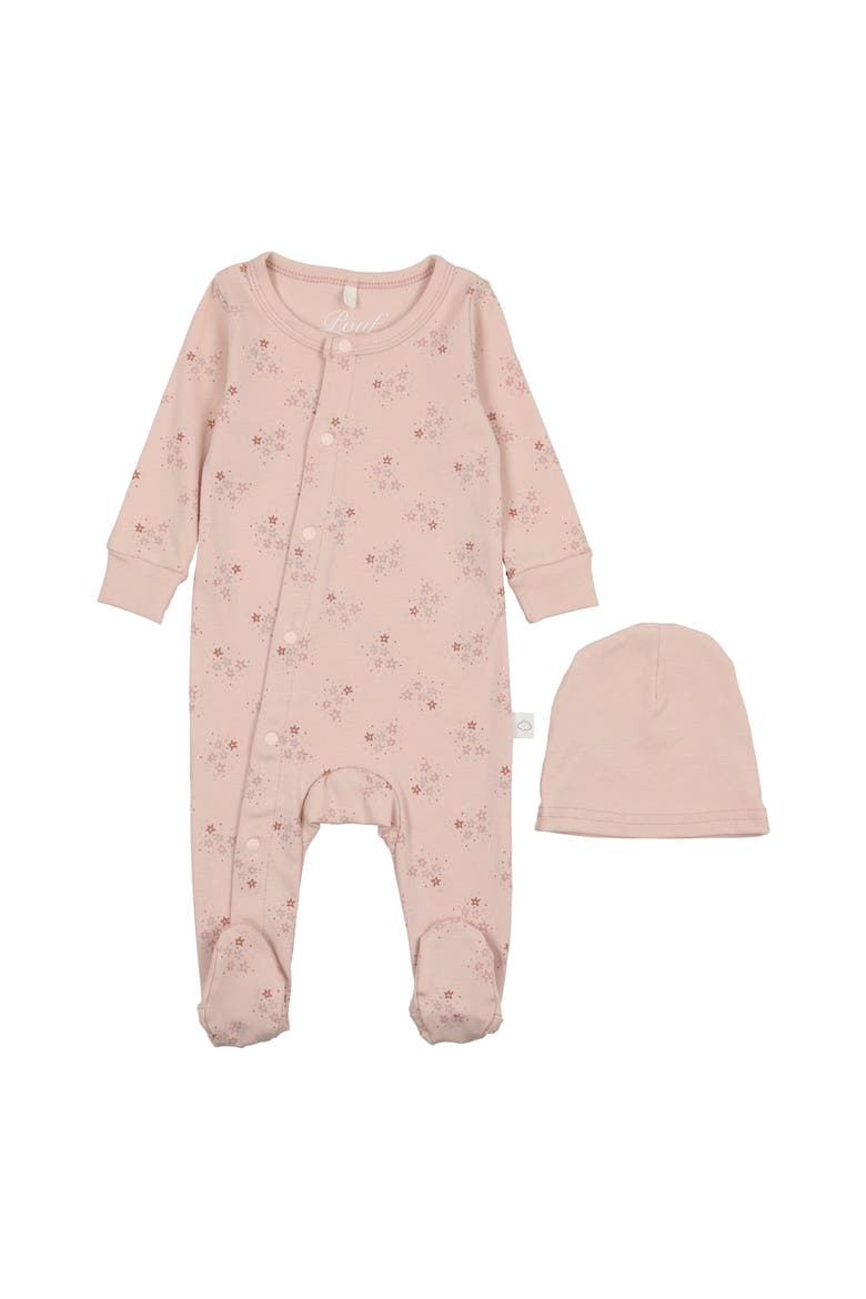 Star Print Footie, Main, color, Dusty Pink