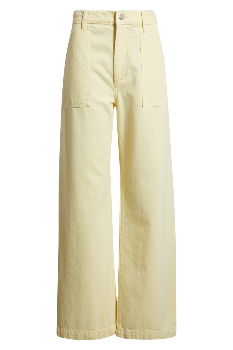 The Bow High Waist Wide Leg Utility Jeans, Alternate, color, LEMON