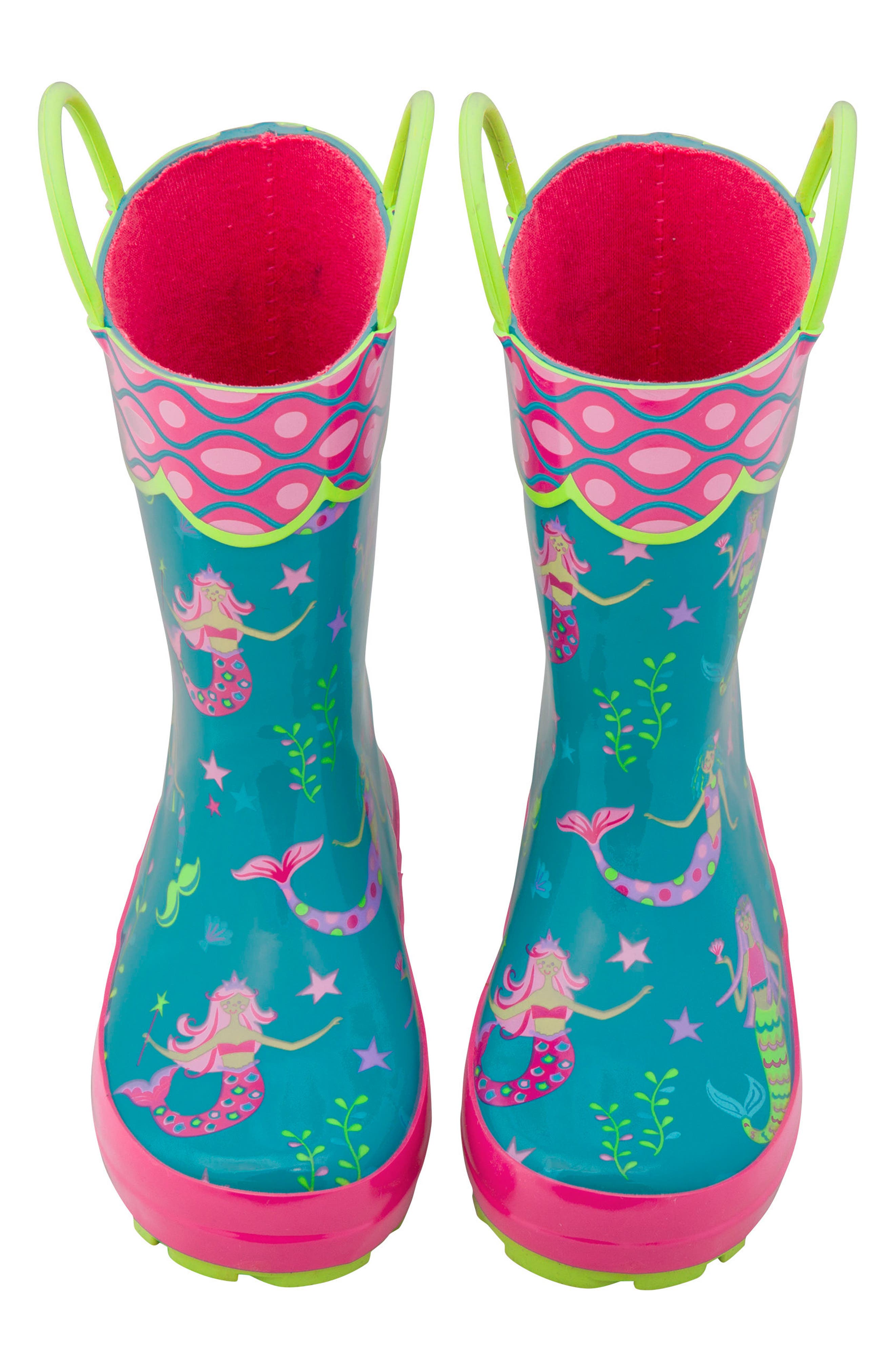 Print Rain Boots & Umbrella Set, Alternate, color, MERMAID