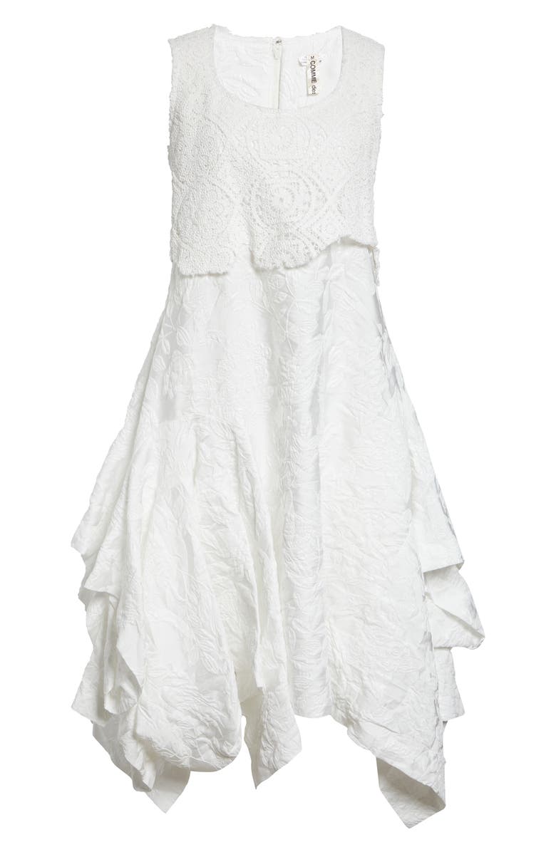 Comme des Garçons Lace Overlay Floral Jacquard Dress, Main, color, Off-White X Off-White