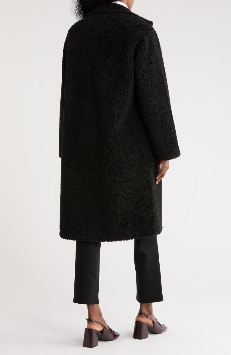 Rebecca Minkoff Faux Shearling & Faux Leather Coat, Alternate, color, Black