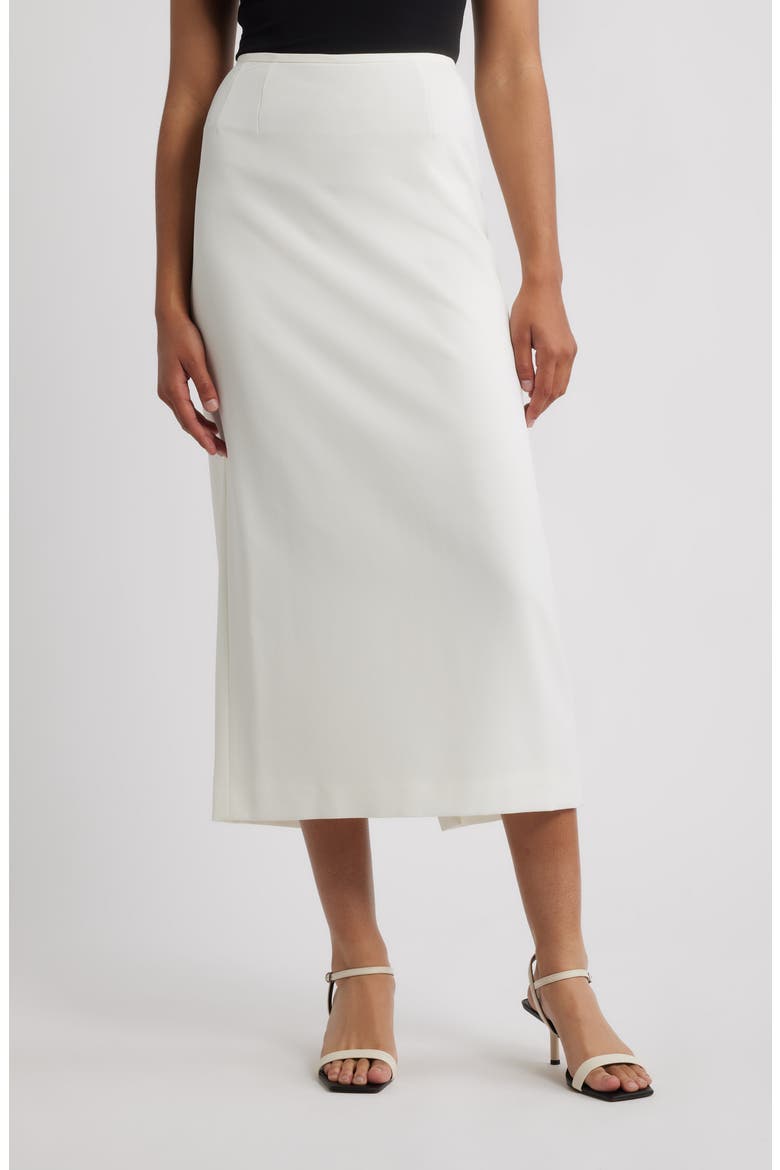 Stretch Midi Skirt, Main, color, VANILLA ICE