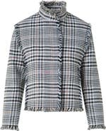 Akris punto Check Fringe Trim Crop Jacket