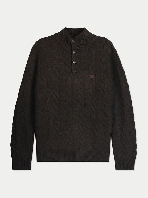 Cashmere Cable-knit Buttoned Sweater