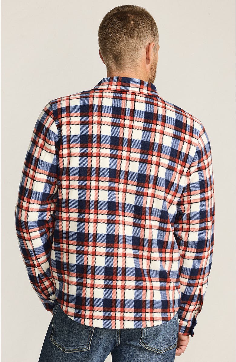 Lands' End Anyweather Fleece Shirt Jacket, Alternate, color, Navy/Bourbon Plaid