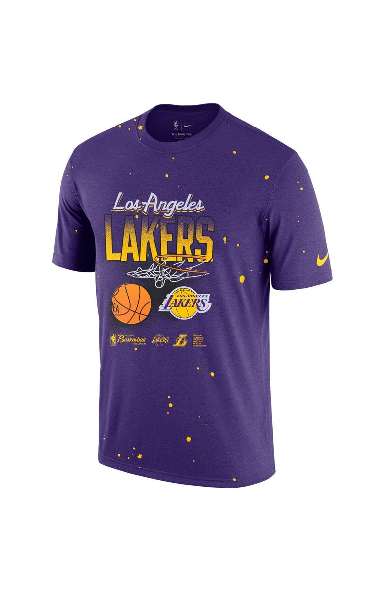Nike Men's Nike Purple Los Angeles Lakers Courtside Splatter T-Shirt, Alternate, color,