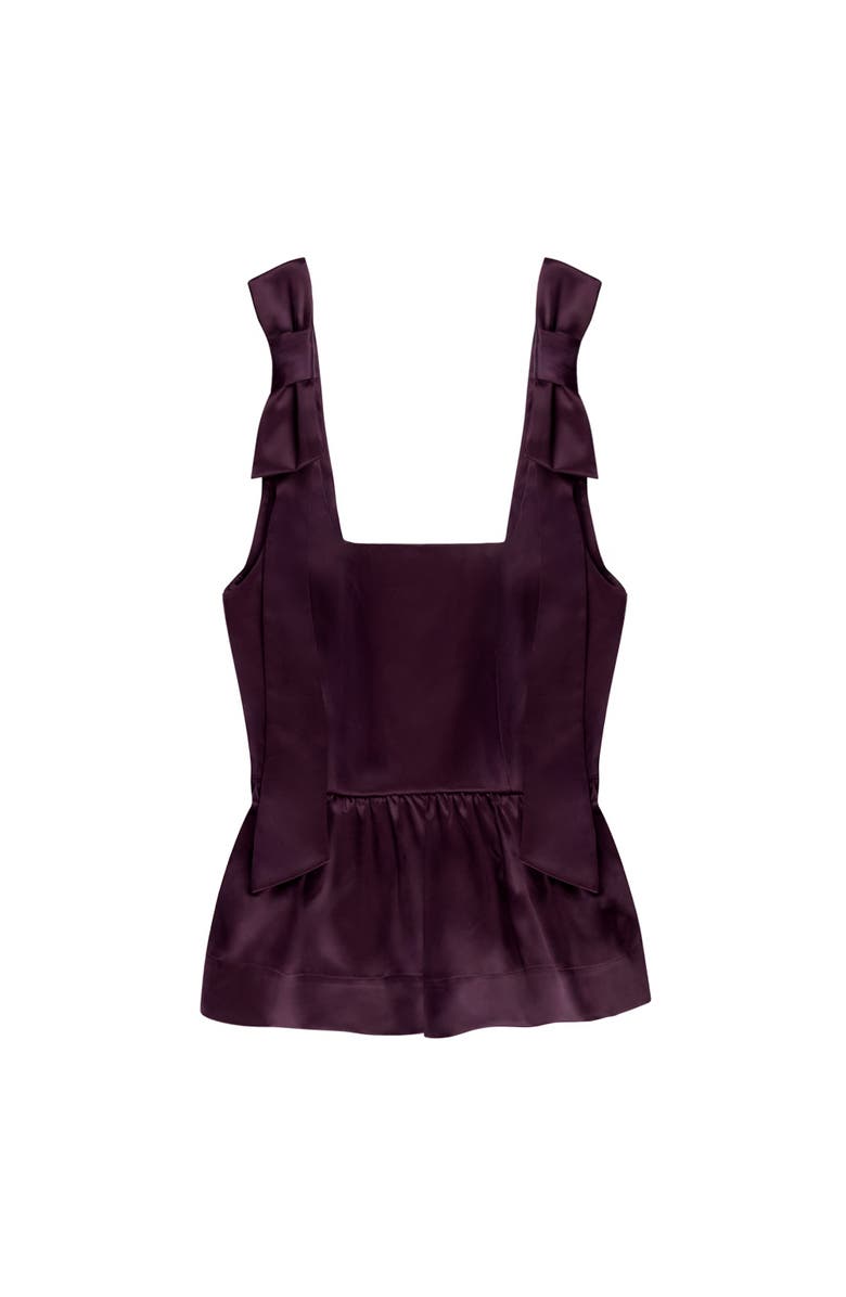 Ro&Zo Tie Shoulder Satin Top, Alternate, color, Burgundy
