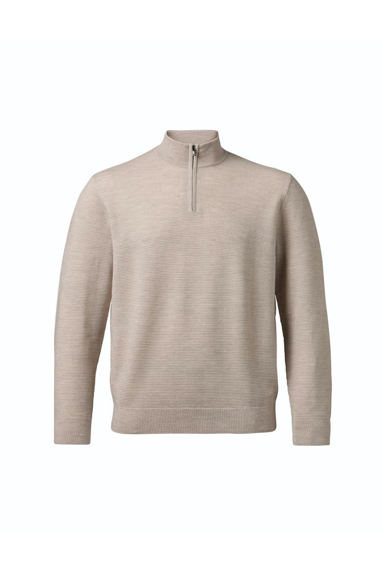 Pure Merino Texture Zip Neck Sweater, Alternate, color, Limestone