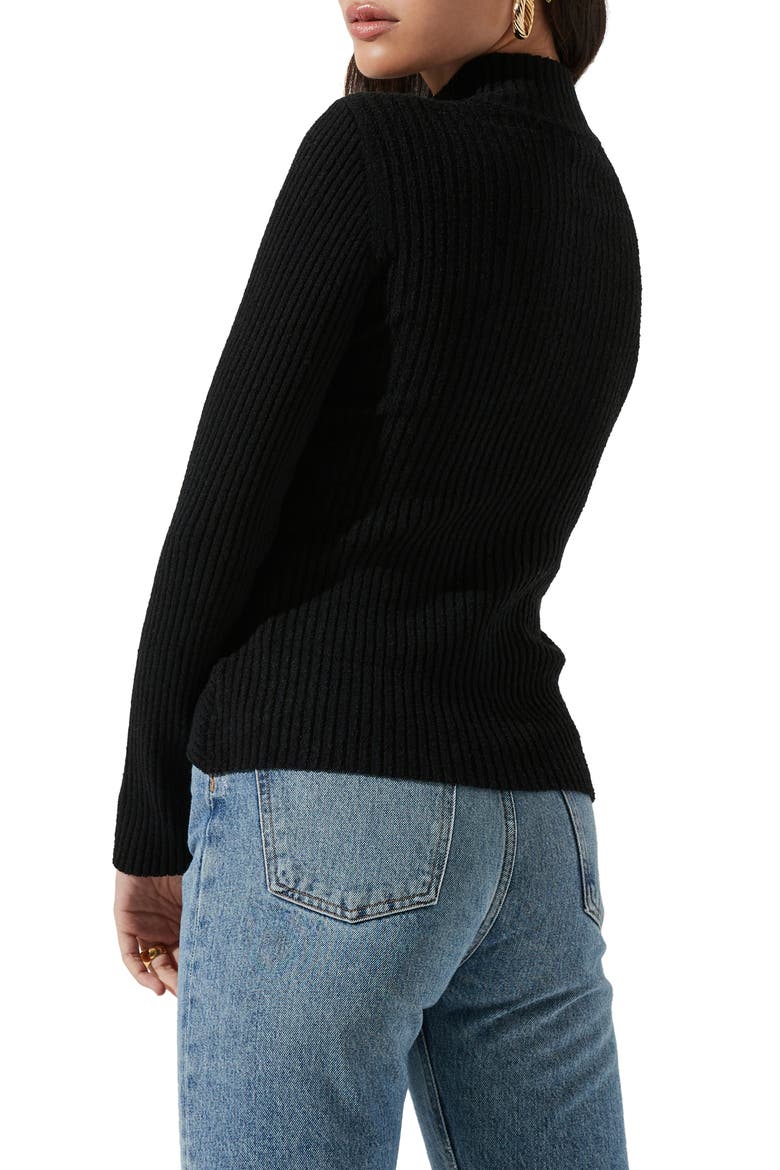 Cross Front Sweater, Alternate, color, BLACK