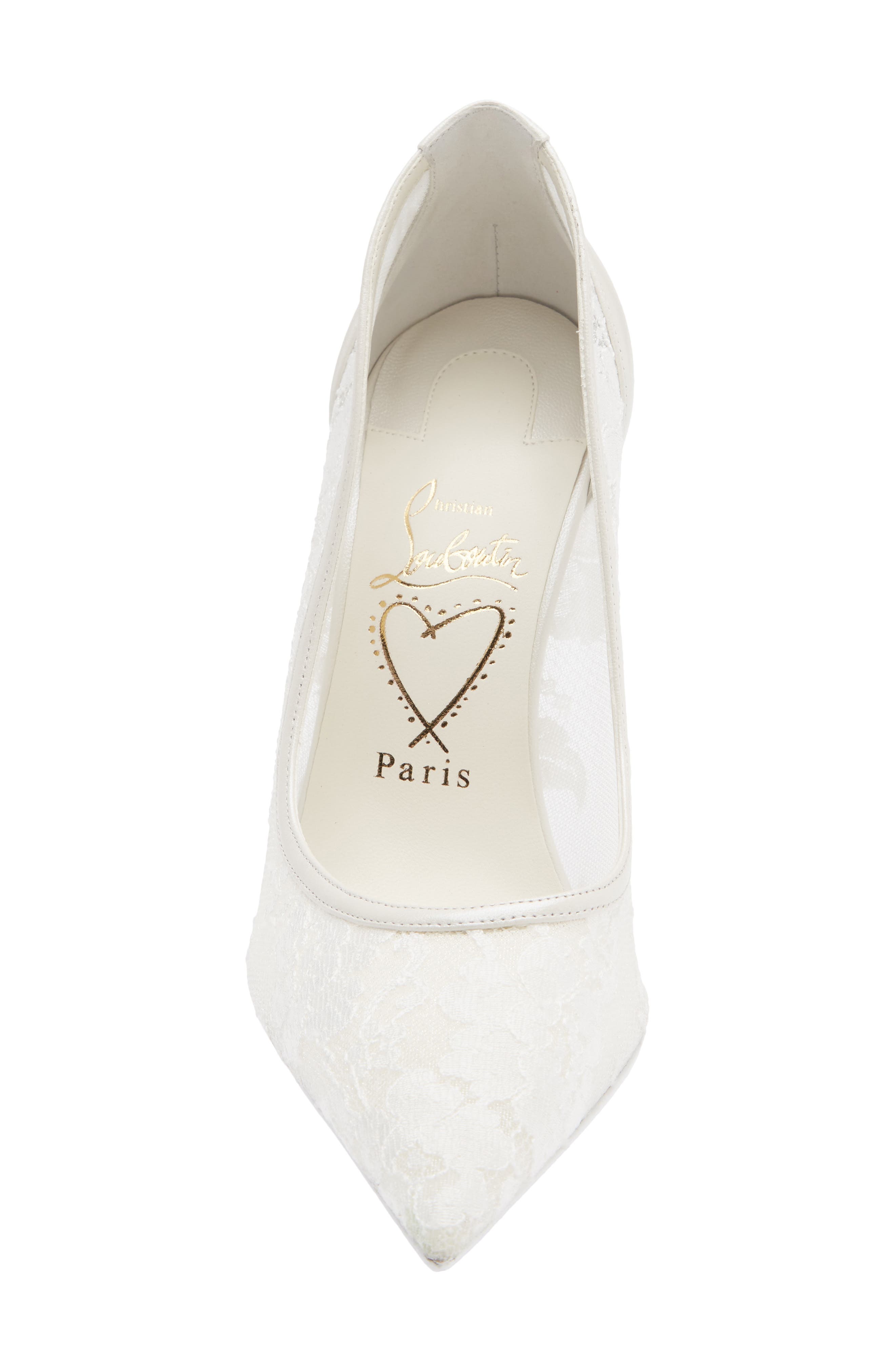 Christian Louboutin Miss Z Pointed Toe Pump, Alternate, color, Bianco/ Snow