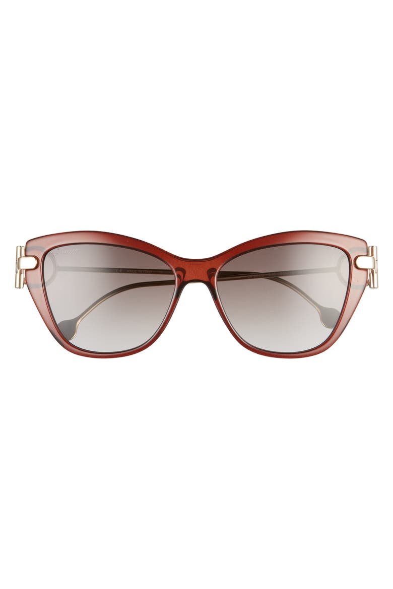55mm Cat Eye Sunglasses, Alternate, color, BROWN