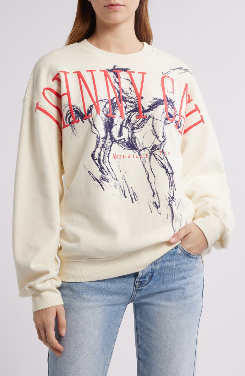 Daydreamer Johnny Cash Wilderness Cotton Graphic Sweatshirt, Main, color, 