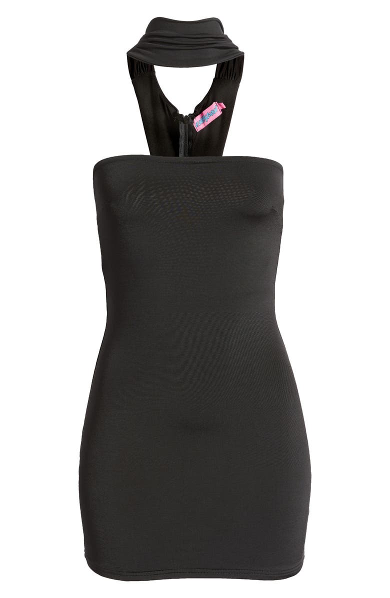 EDIKTED Cocktail Hour Choker Neck Minidress, Alternate, color, Black