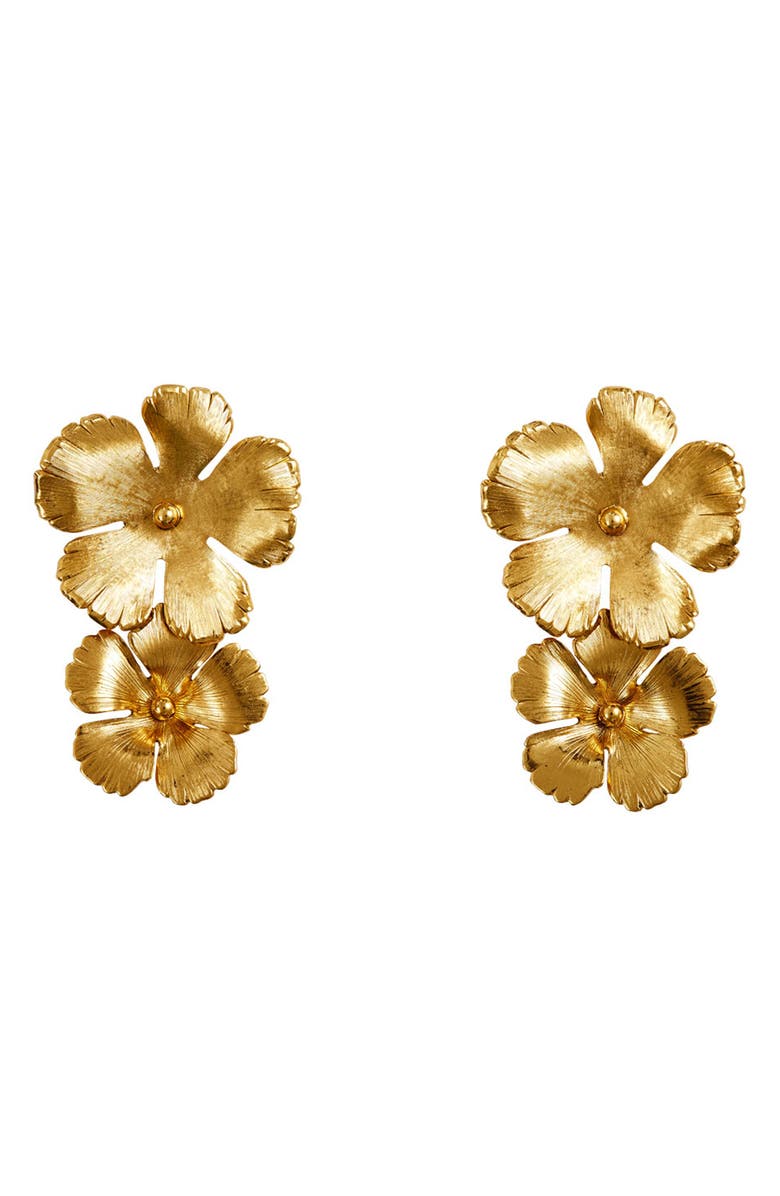 Jennifer Behr Collette Floral Drop Earrings, Main, color, Gold