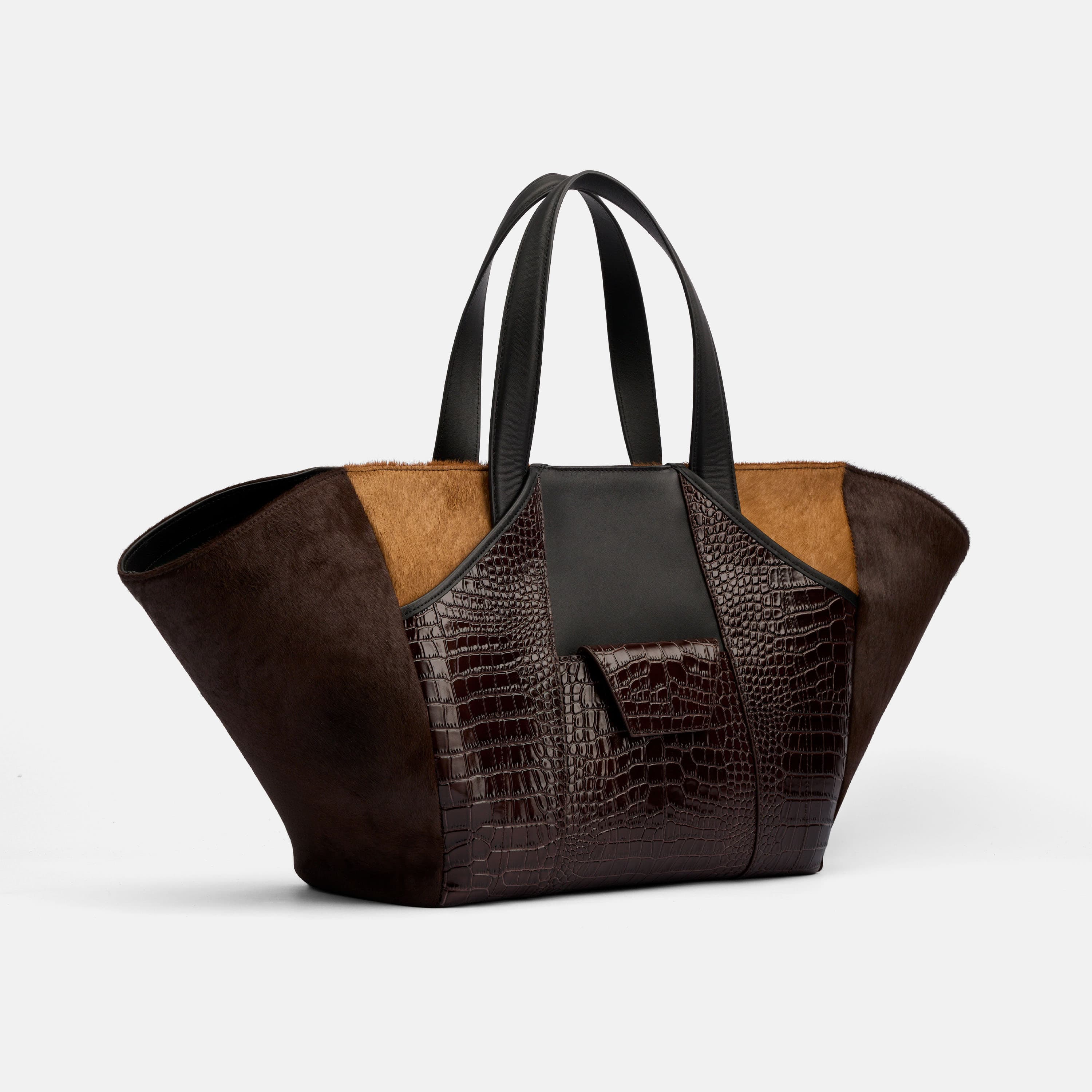 Marissa Structured Tote, Alternate, color, Brown Croc