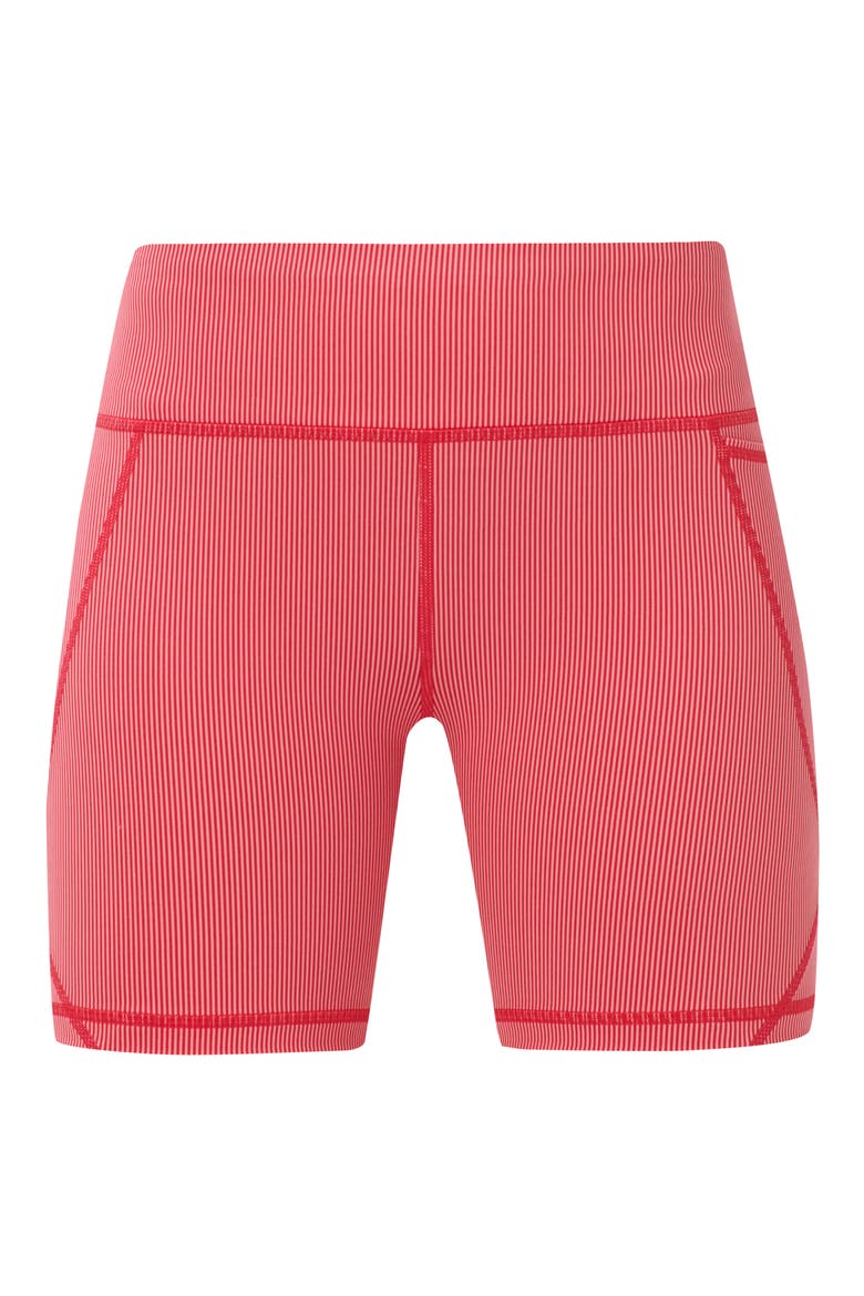 Power 6" Bike Shorts, Alternate, color, RED MICRO STRIPE PRINT