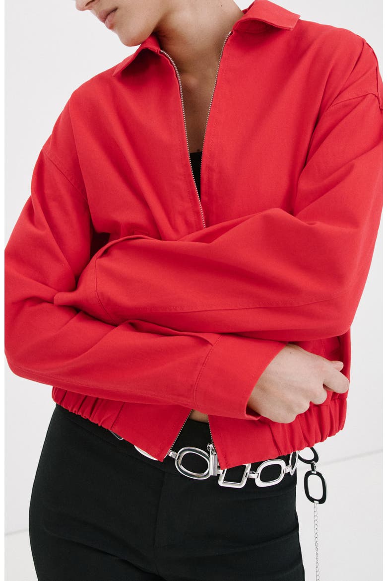 Cotton Bomber Jacket, Alternate, color, RED