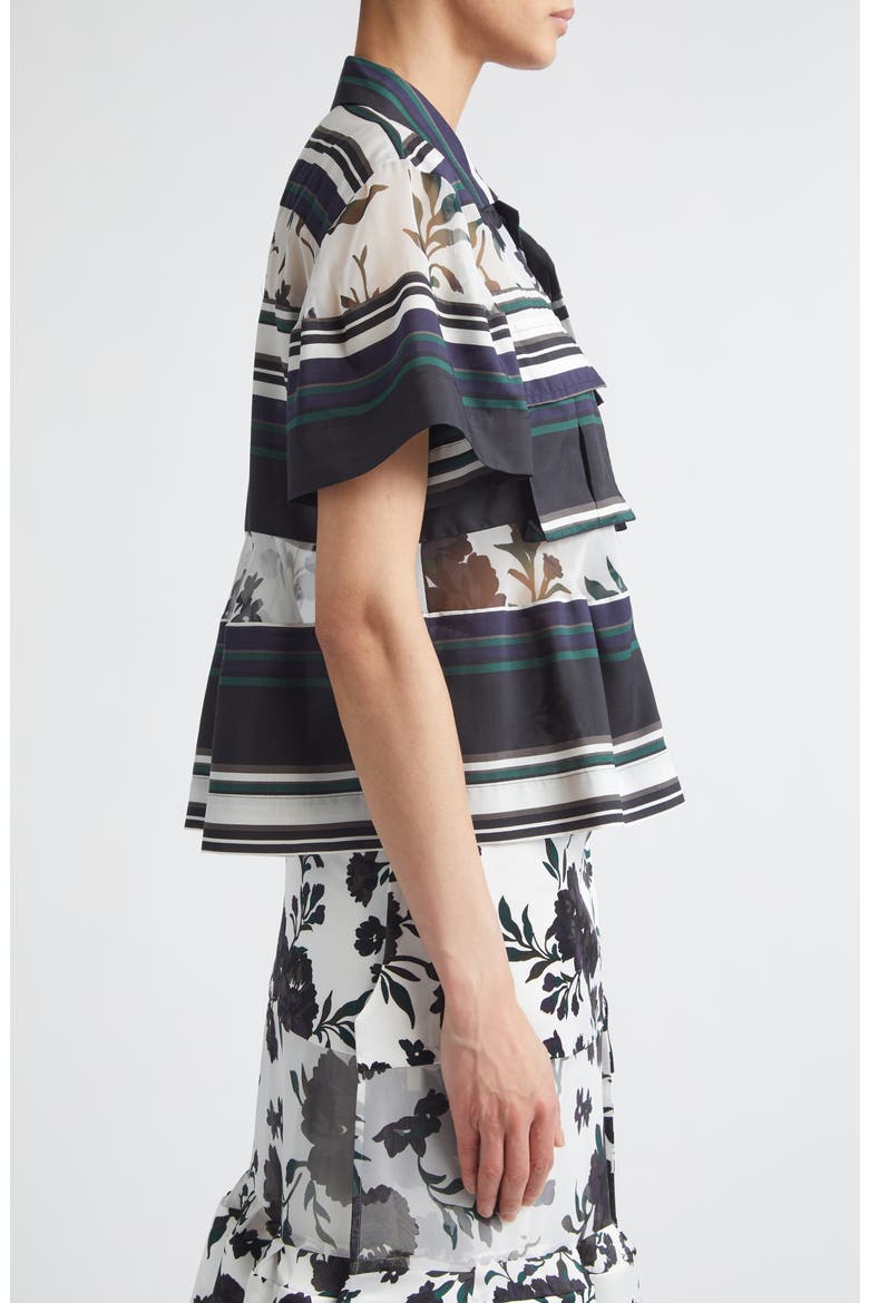 Pattern Mix Short Sleeve Button-Up Shirt, Alternate, color, WHITE MULTI