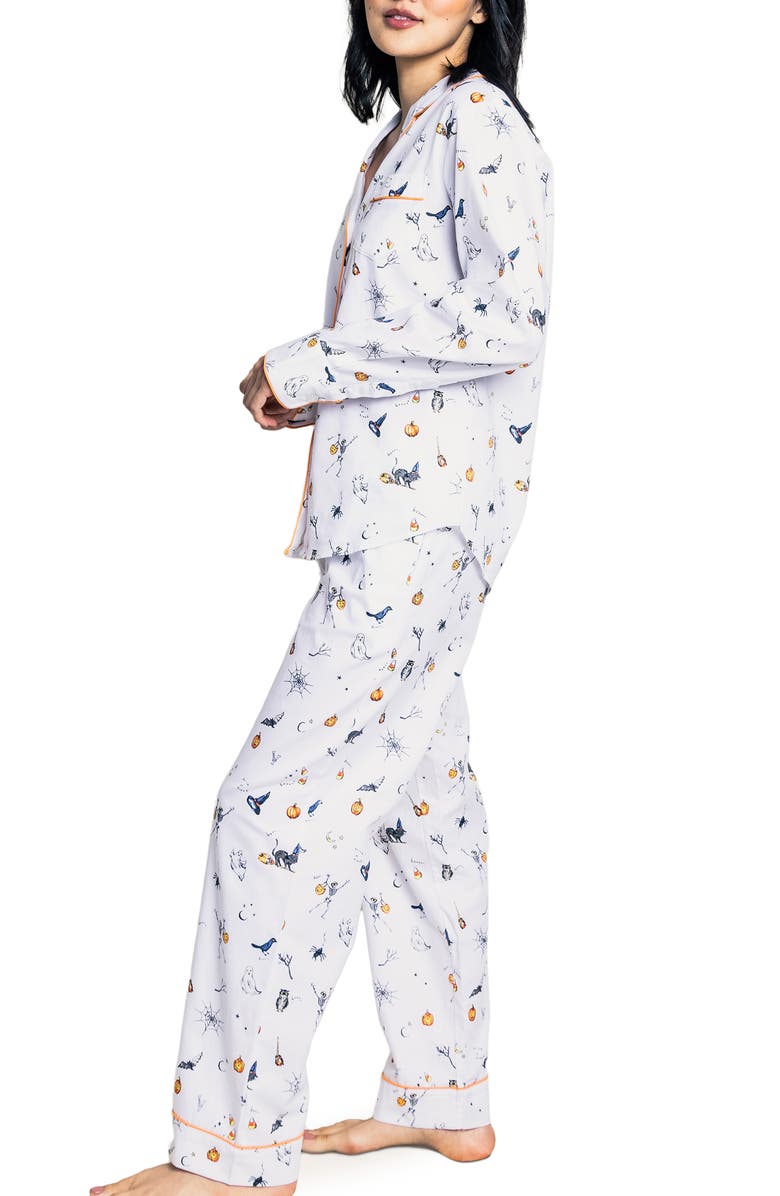 Petite Plume Trick or Treat Cotton Pajamas, Alternate, color, White