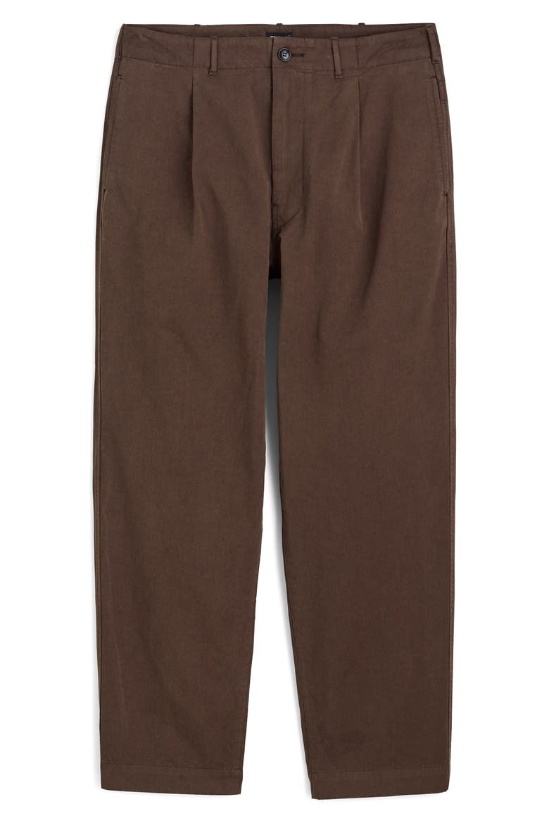 Pleated Chino Pants, Alternate, color, CHOCOLATE