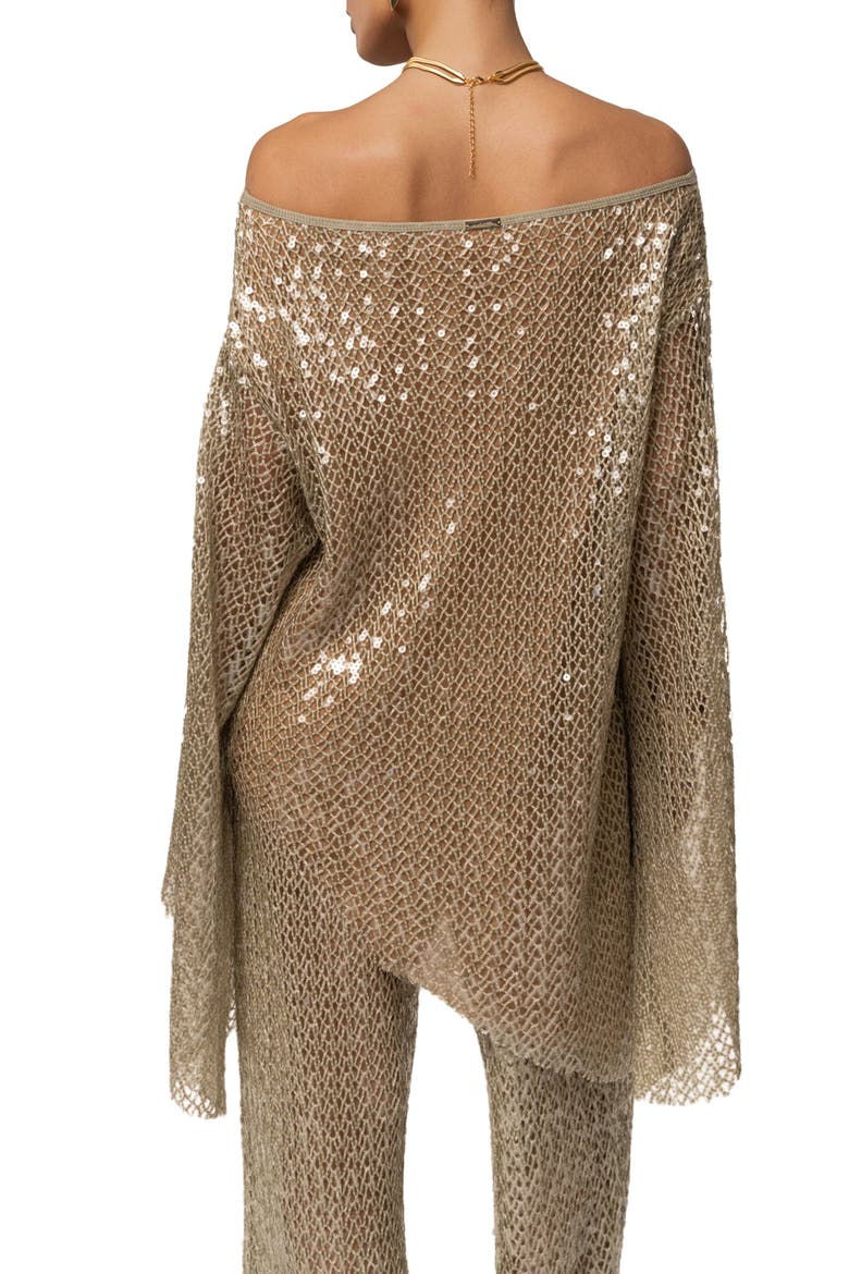Sheer Glow Sequin Top, Alternate, color, Sage