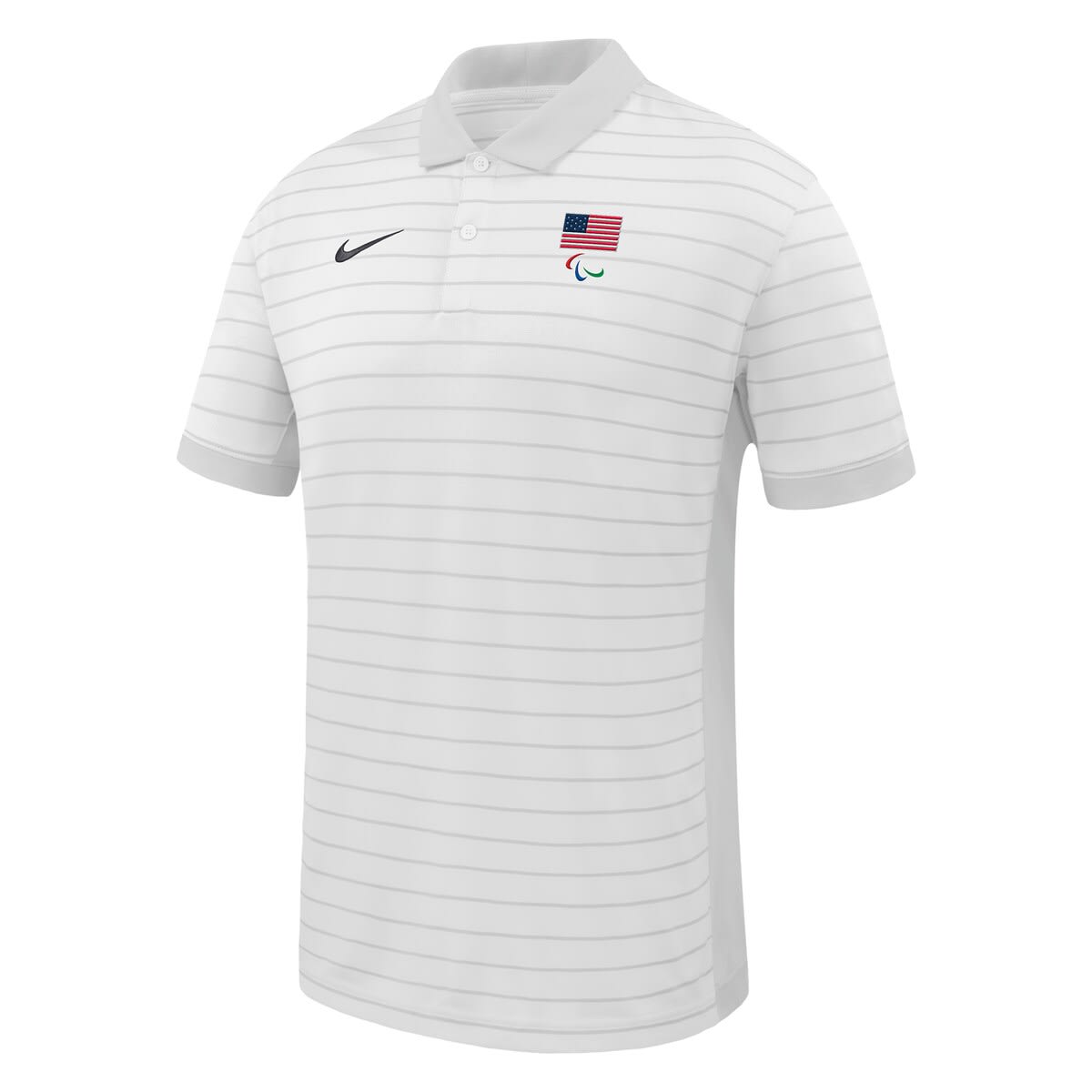 Men's Nike  White U.S. Paralympics Team Victory Stripe Performance Polo - image 2