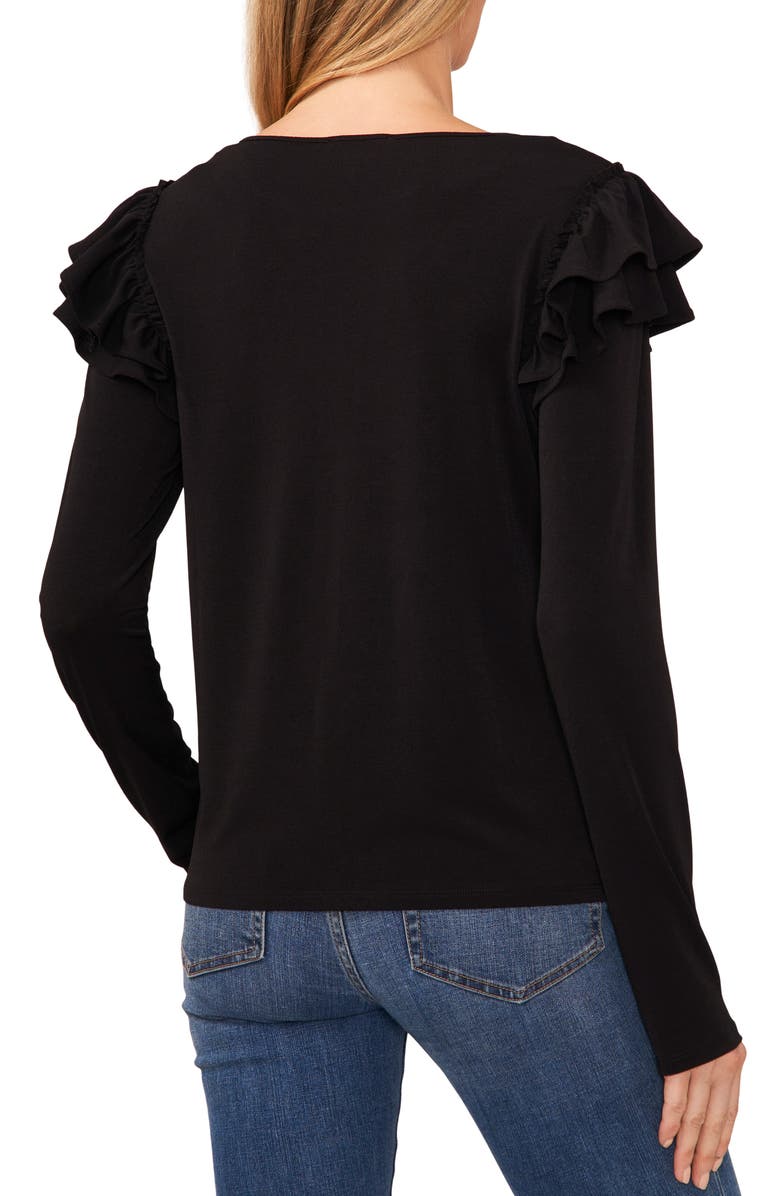 CeCe Ruffle Shoulder Long Sleeve Knit Top, Alternate, color, 