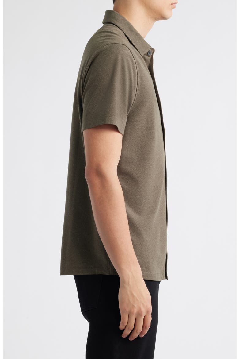 Harker Short Sleeve Knit Button-Up Shirt, Alternate, color, OLIVE TREE