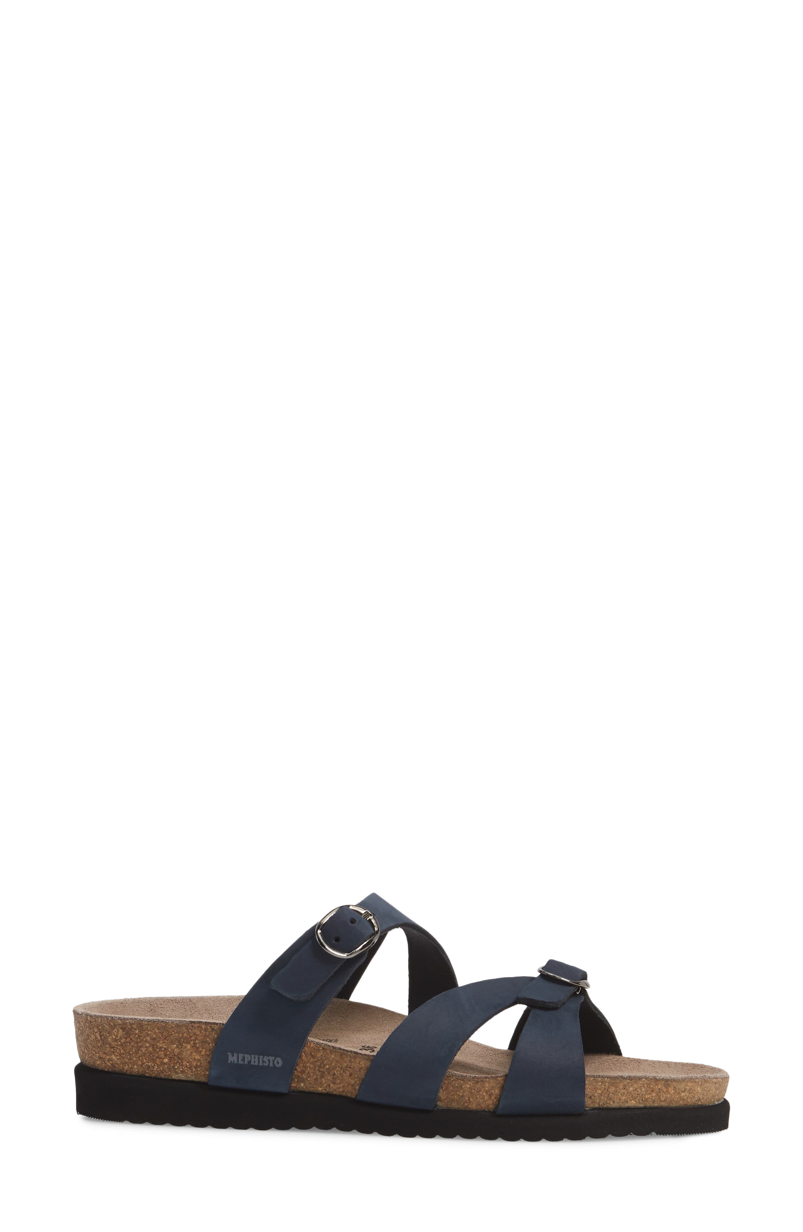 'Hannel' Sandal, Alternate, color, NAVY NUBUCK LEATHER