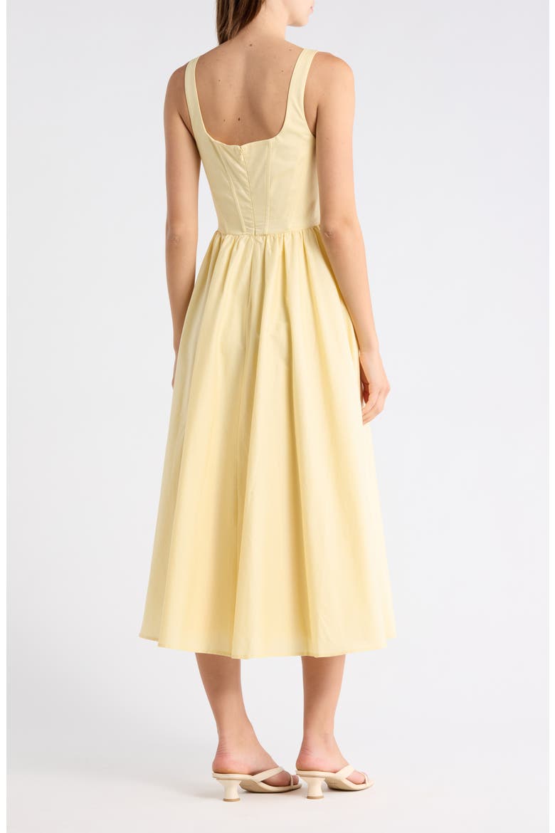 Corset Midi Dress, Alternate, color, BUTTER YELLOW