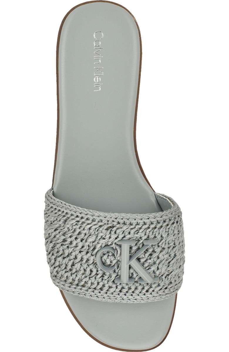 Calvin Klein Kamine Slide Sandal, Alternate, color, Light Blue Woven
