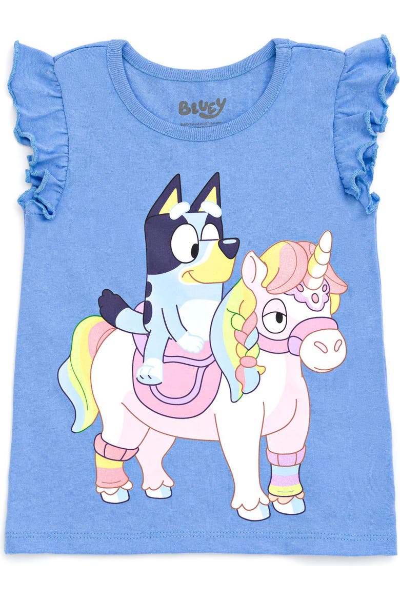 4-Pack Short Sleeve T-Shirts, Alternate, color, Bluey Pink Blue Orange