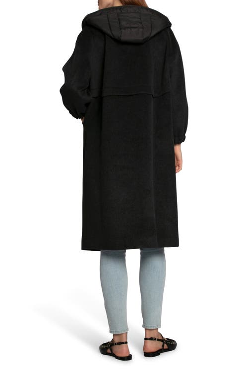 Belle & Bloom Fantasy Land Hooded Wool Blend Coat In Black
