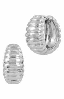 SAVVY CIE JEWELS Textured Snail Huggie Hoop Earrings