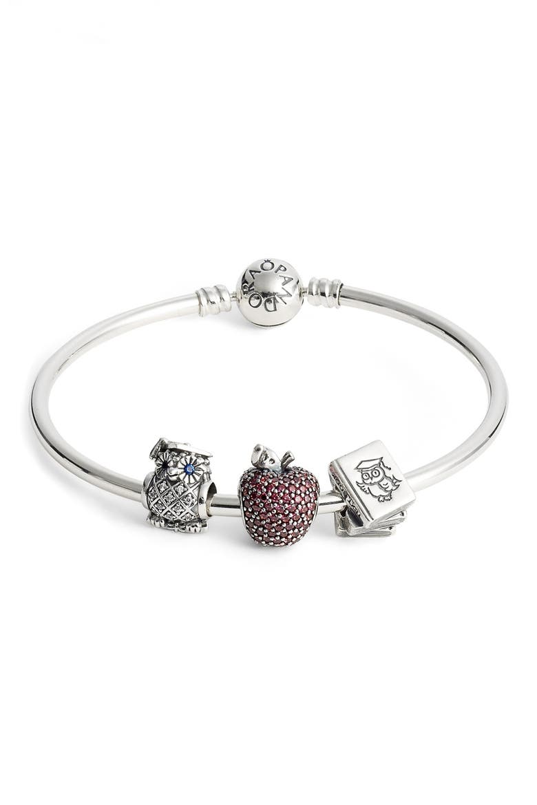 Charm Bangle Bracelet, Alternate, color, STERLING SILVER
