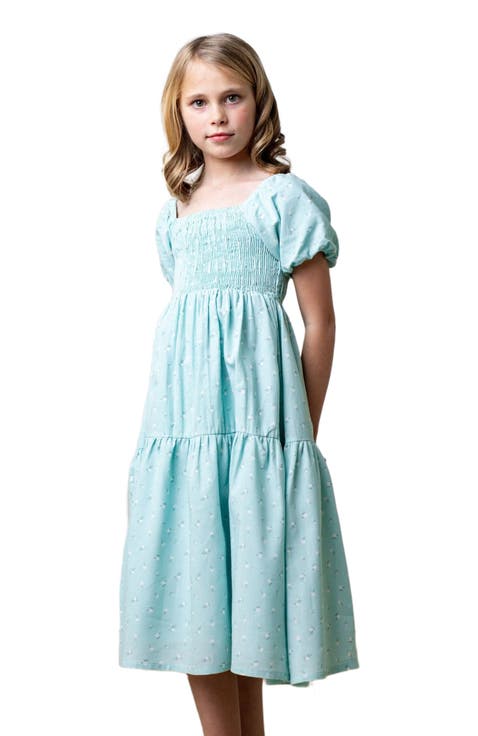 Girls' Smocked Bubble Sleeve Dress, Kids