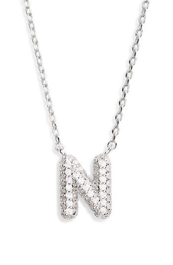 Leith Cubic Zirconia Initial Pendant Necklace