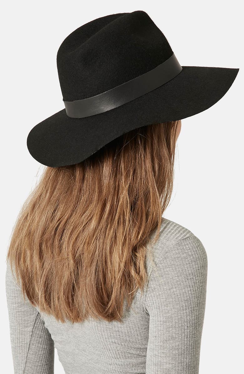 Topshop Wide Brim Fedora, Alternate, color,