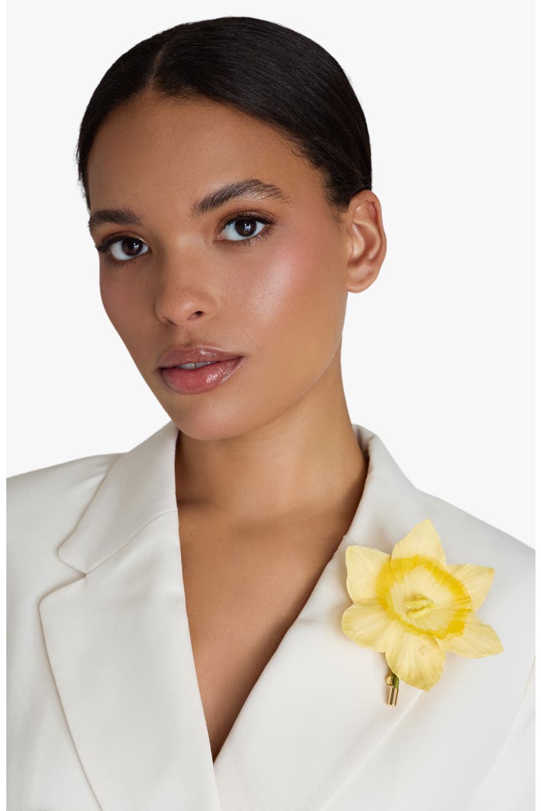 The Daffodil Floral Brooch, Alternate, color, Yellow