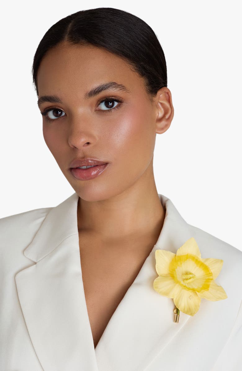 Helena Simon The Daffodil Floral Brooch, Alternate, color, Yellow