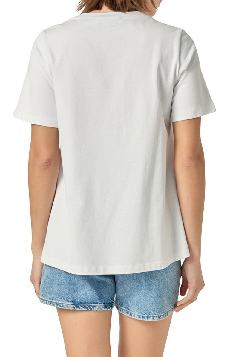 English Factory Flared T-Shirt, Alternate, color, White