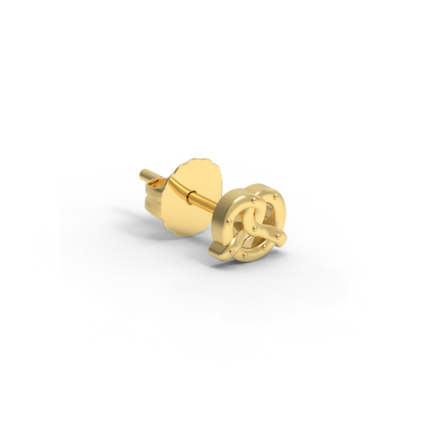 14K Yellow Gold Pretzel Stud