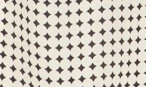 Max Studio Short Sleeve Popover Blouse In Ivry/blck Mdm Star Dot