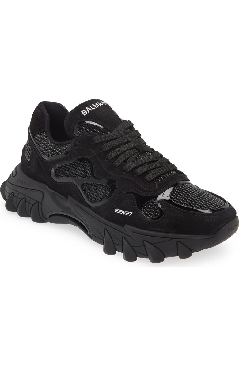 Balmain B-East Mixed Media Sneaker, Main, color,