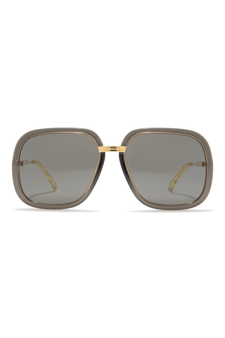 60mm Square Sunglasses, Main, color, DK GREY