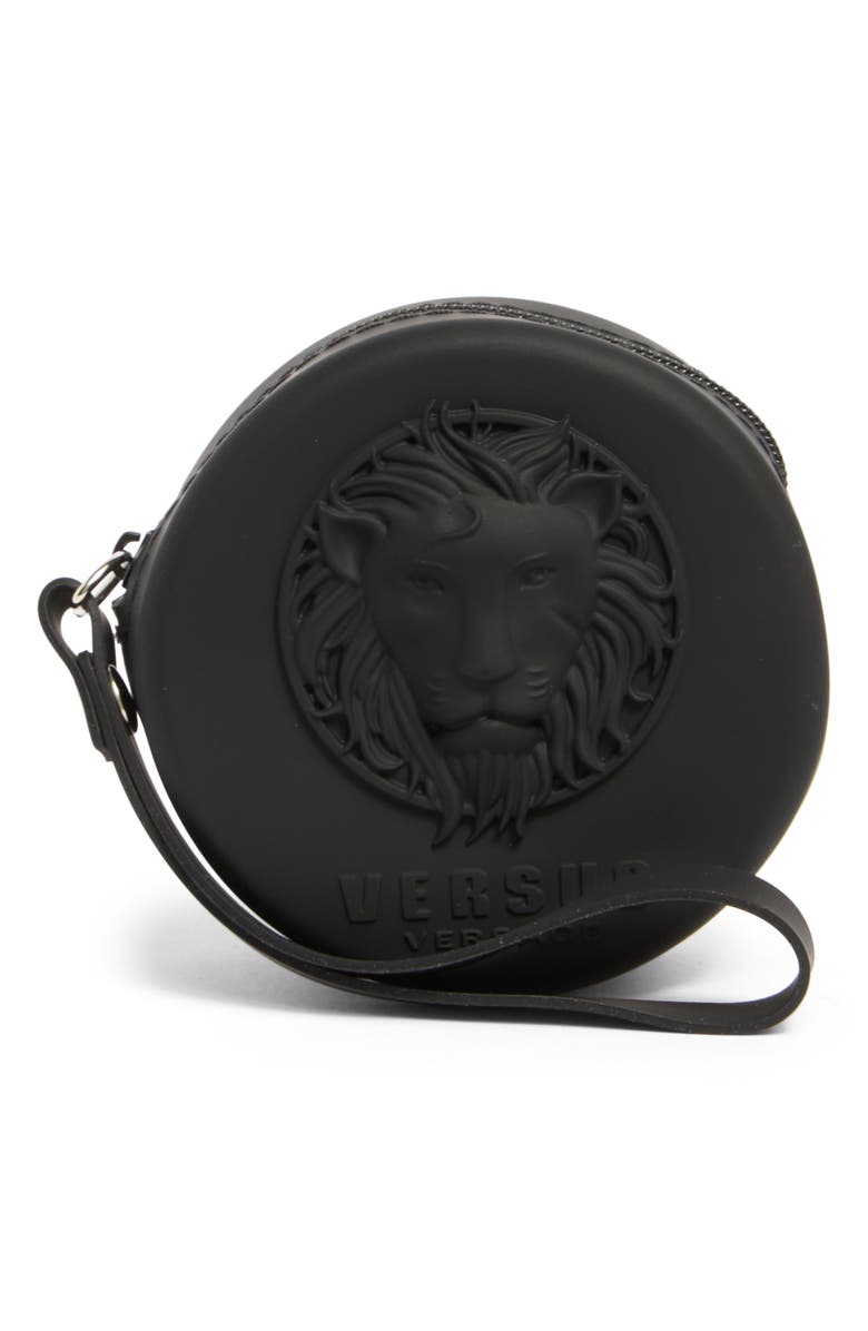 VERSUS Versace Fire Island Lion Silicone Strap Watch, 44mm, Alternate, color, Black